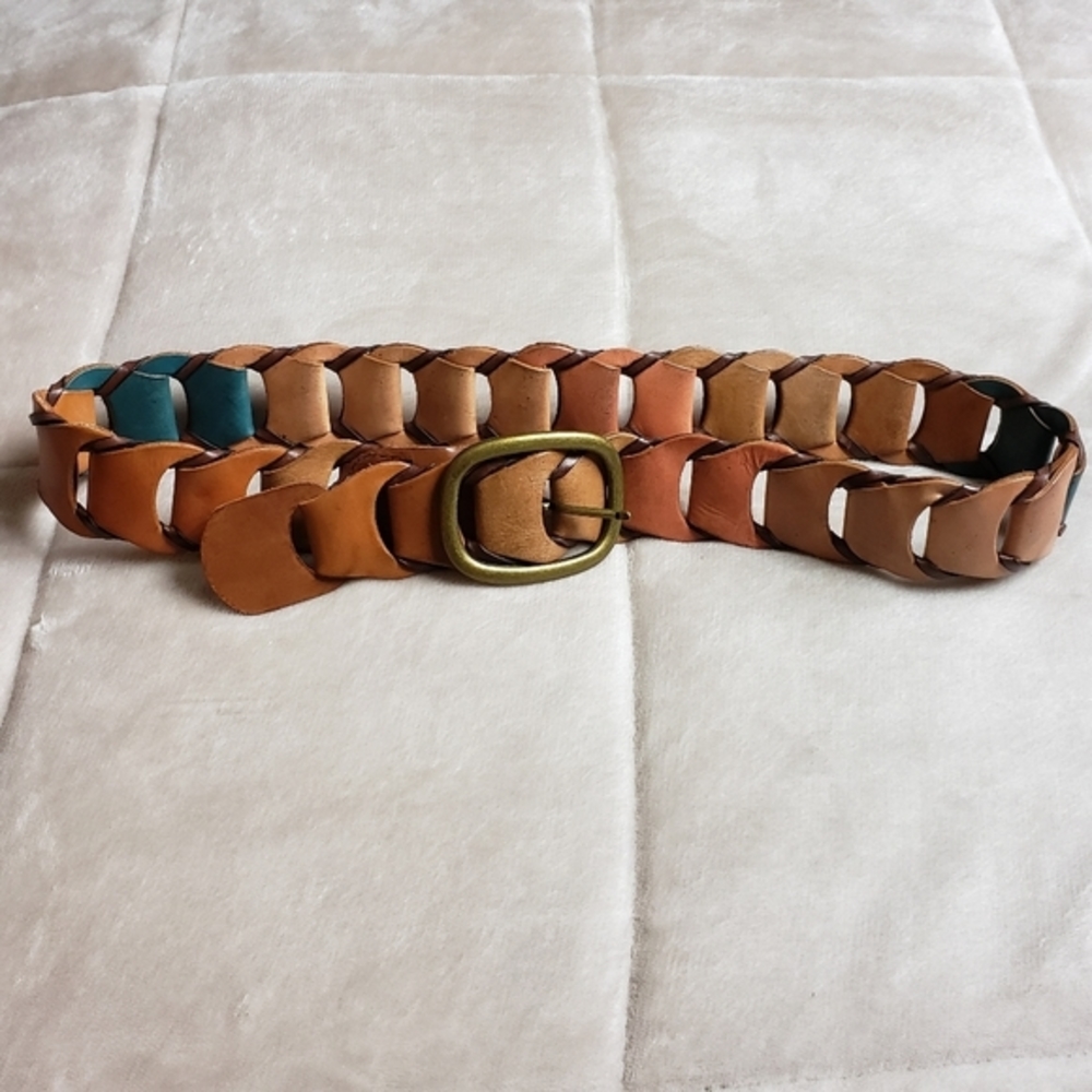 VINTAGE BOHO TRI-COLORED LEATHER BELT⭐